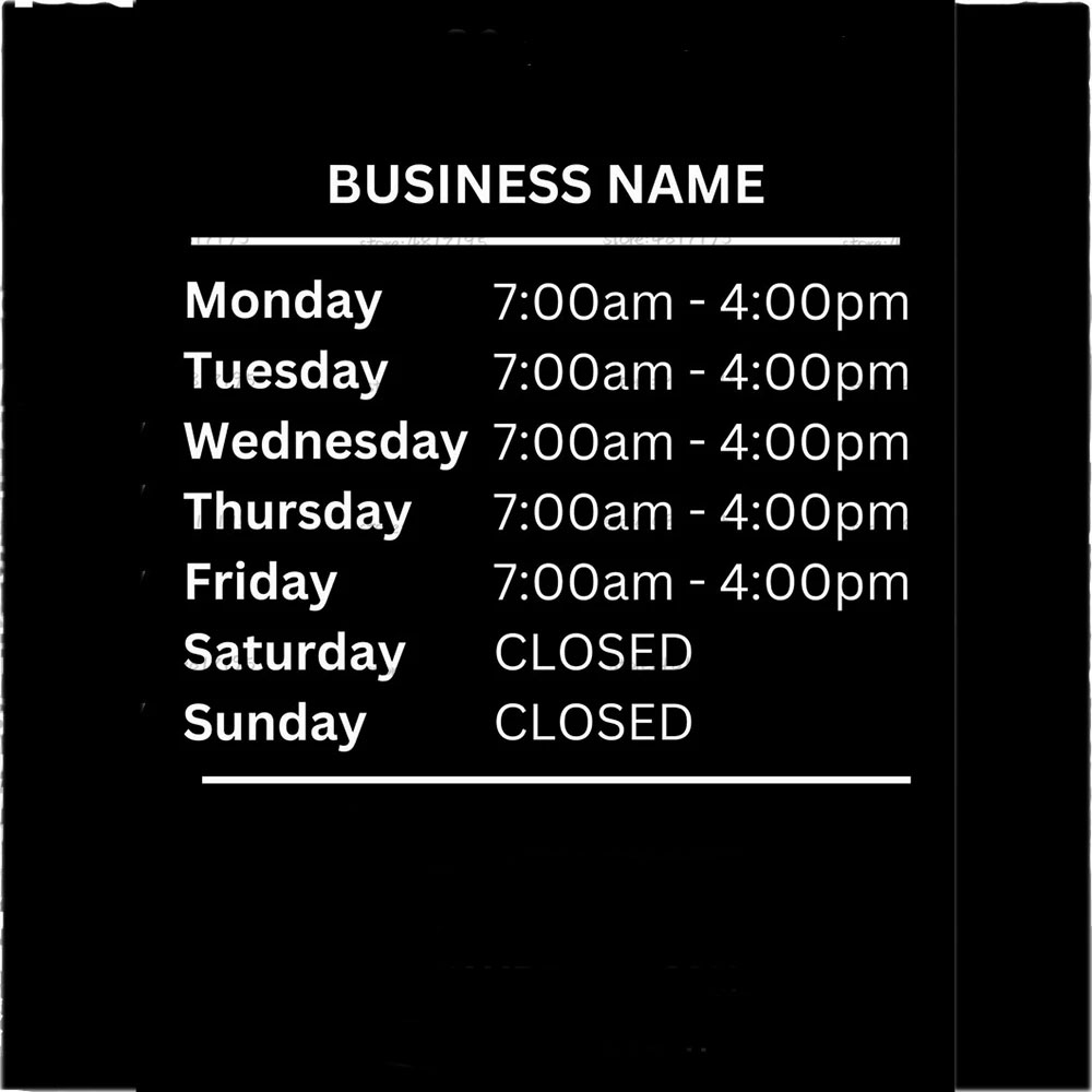 Opening Hours With Custom Busi - Office Furniture Logo 评论和价格