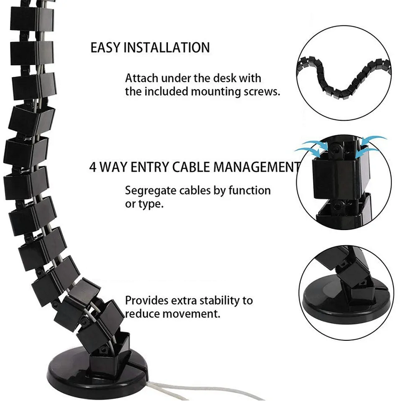 Wire Spine Cable Sleeve Under  - Cable Tray Under Desk 评论和价格