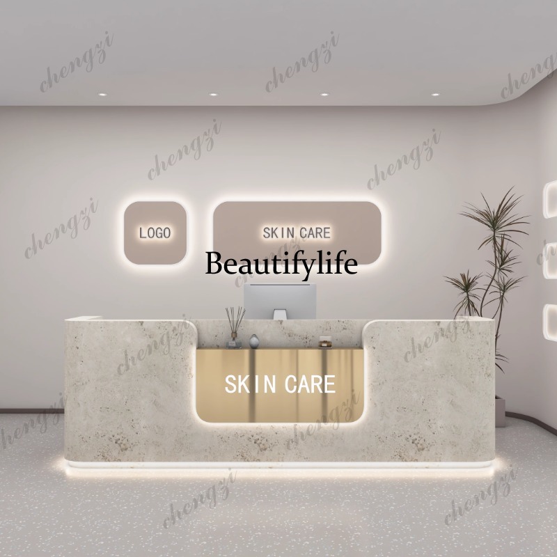 A68 Logo Beauty Reception Desk - Office Furniture Logo 评论和价格