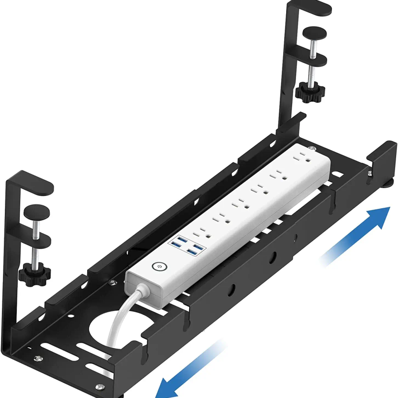 No Drilling Extendable Under D - Cable Tray Under Desk 评论和价格