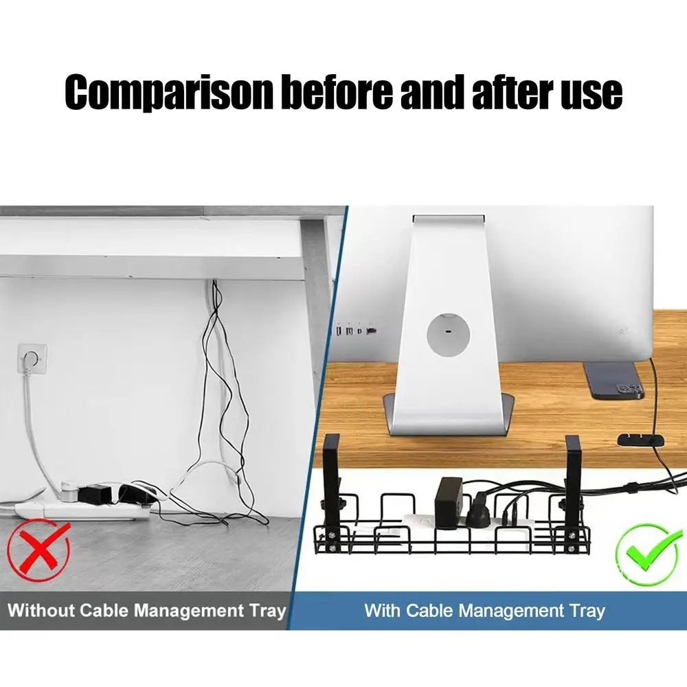 Cable Management Box Under Des - Cable Tray Under Desk 评论和价格